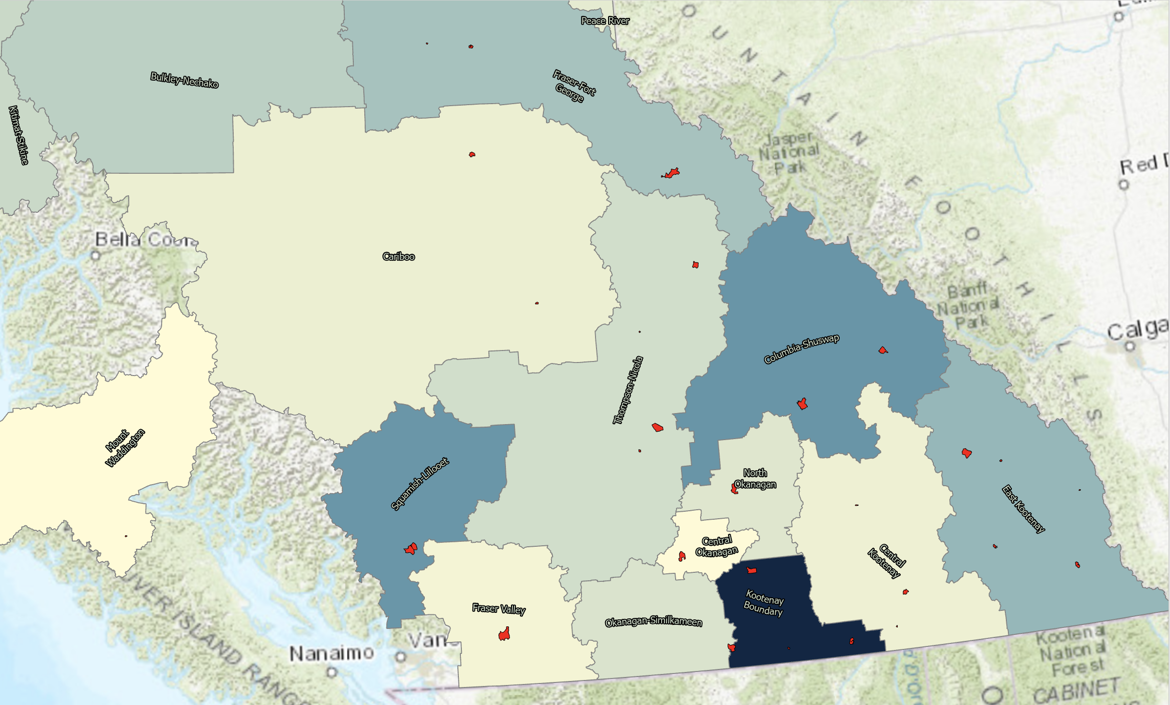 What District in BC Offers the Most Ski Terrain?